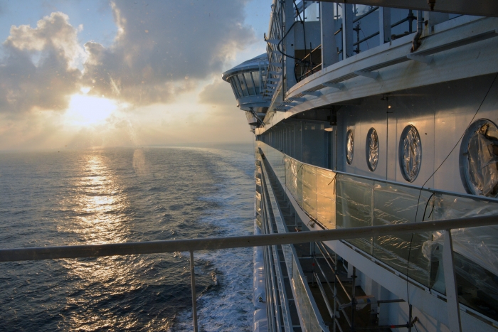 The view from the bridge as Harmony of the Seas completes her sea trials