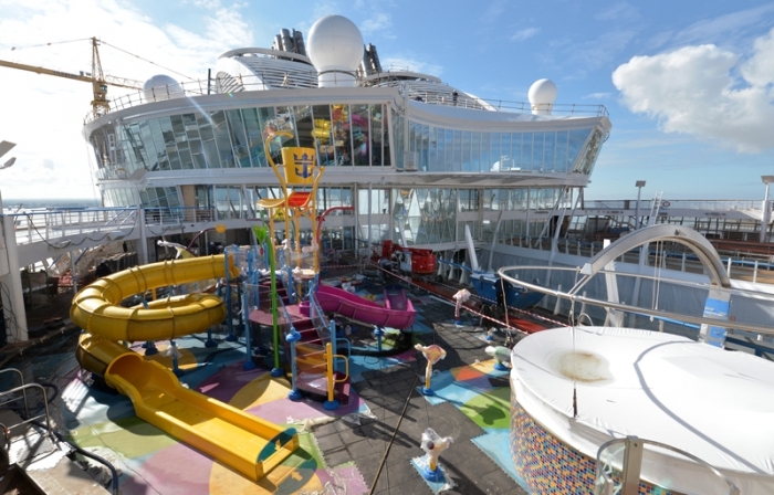 Harmony of the Seas boasts Royal Caribbean’s first true shipboard waterslides. 