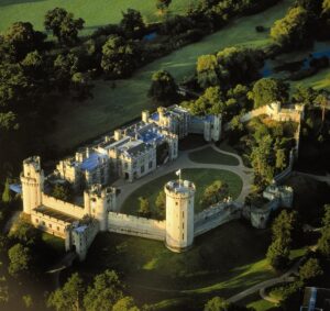 Aerial view of Warwick Castle