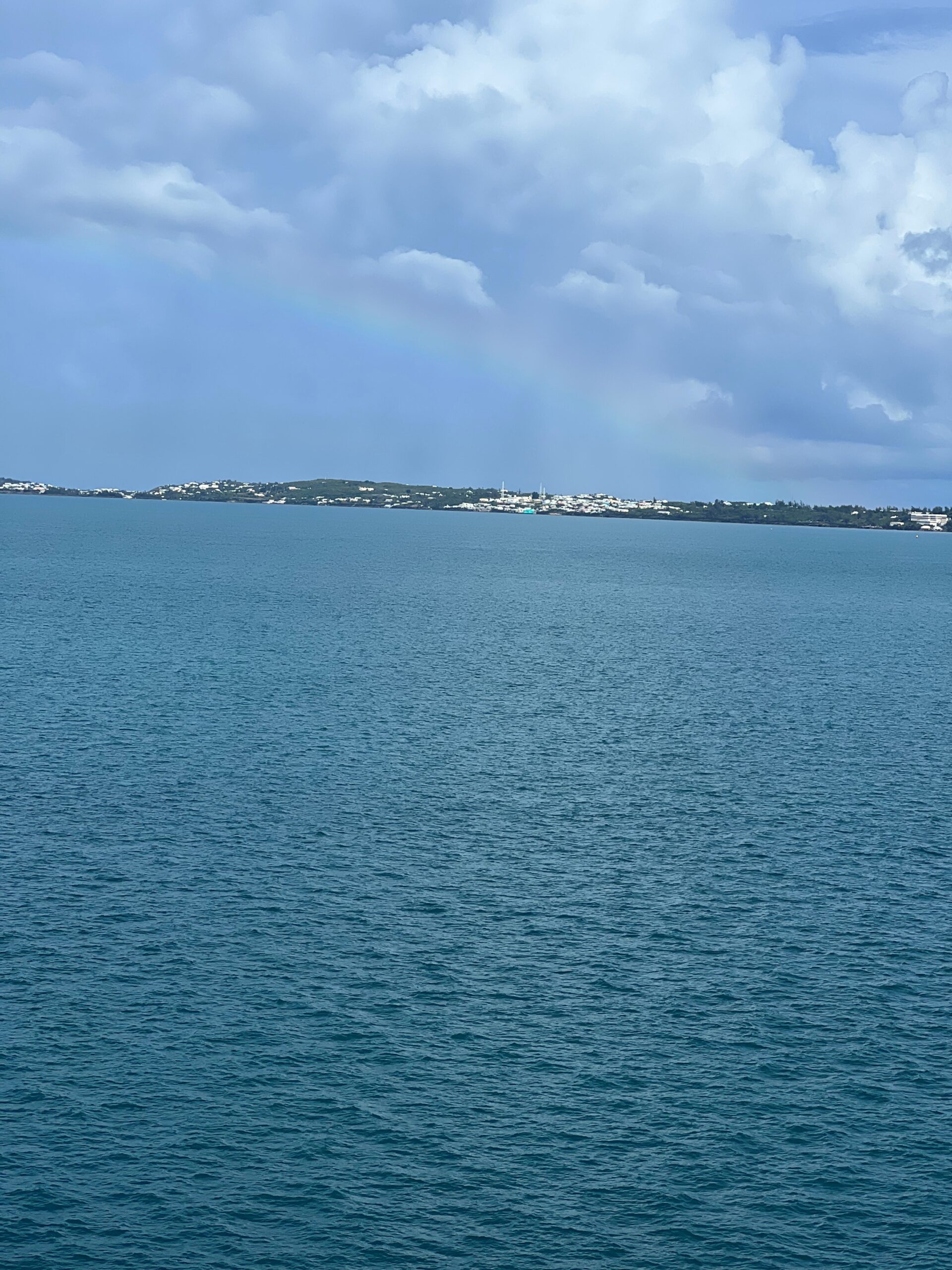 view of ocean and coast from cruise ship