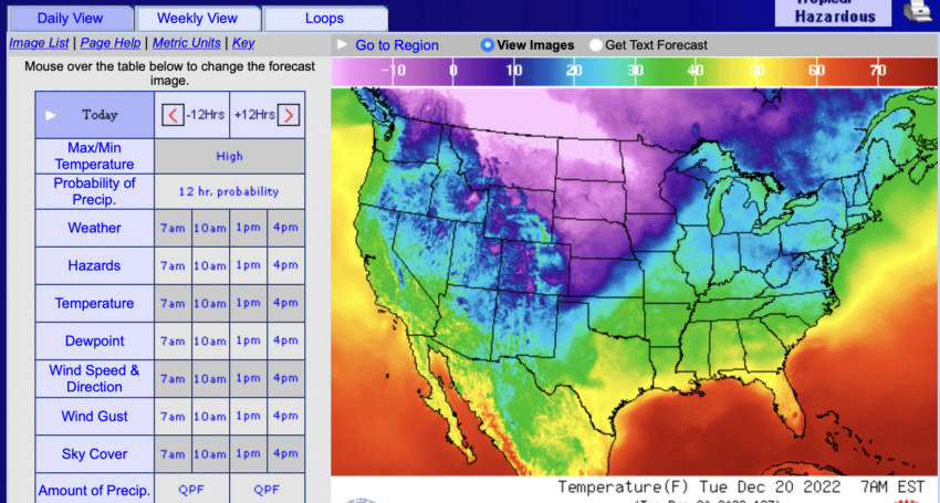 Government weather forecast map