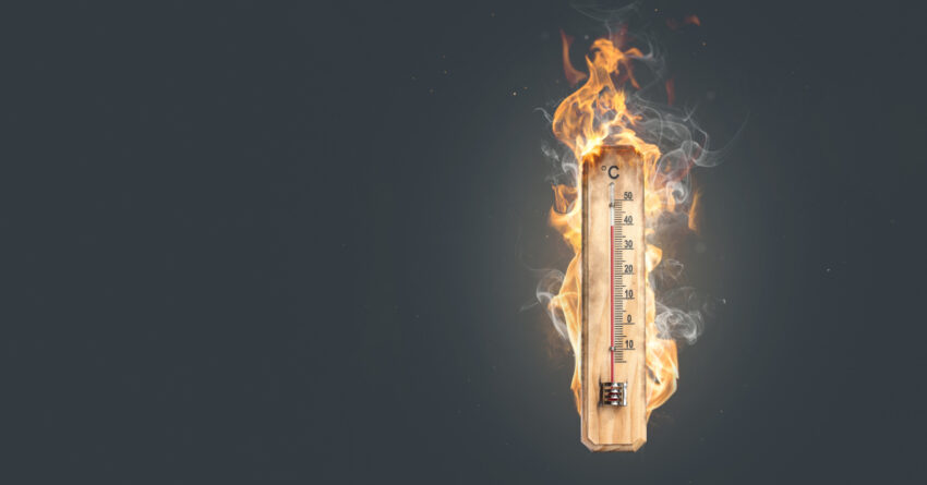 thermometer on fire