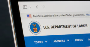 Website homepage of the U.S. Department of Labor