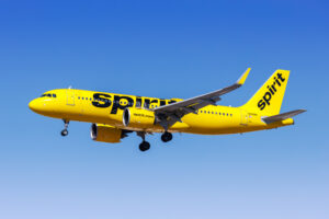 Las Vegas, United States - October 15, 2024: Spirit Airlines Airbus A320neo airplane at Las Vegas Airport in the United States.