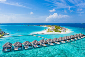 Perfect aerial landscape, luxury tropical resort or hotel